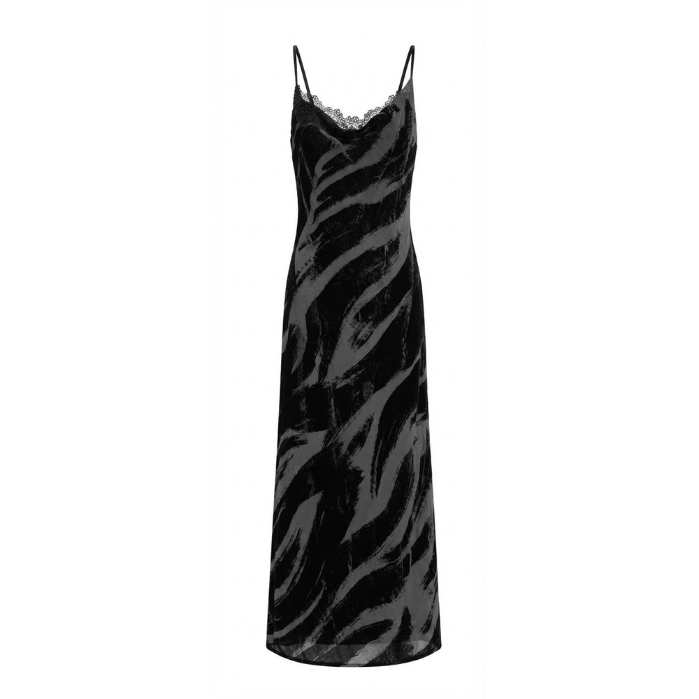 Anthropologie Velvet Burnout Dress XS Whimsygoth Sexy Maxi Strappy Stretch